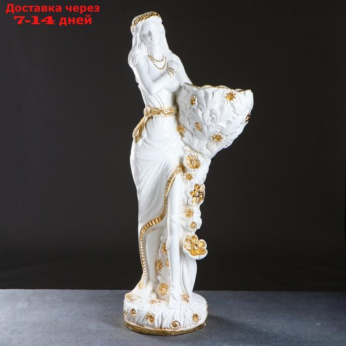 Фигура с кашпо "Лесная фея" белый, золотистый, 90см МИКС - фото 1 - id-p208446293