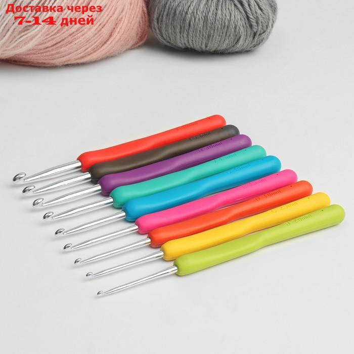 Набор крючков для вязания, d = 2-6 мм, 14 см, 9 шт, цвет МИКС - фото 1 - id-p208446337