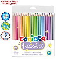 Карандаши 24цв Carioca "Pastel", 24цв., ПВХ, европодвес