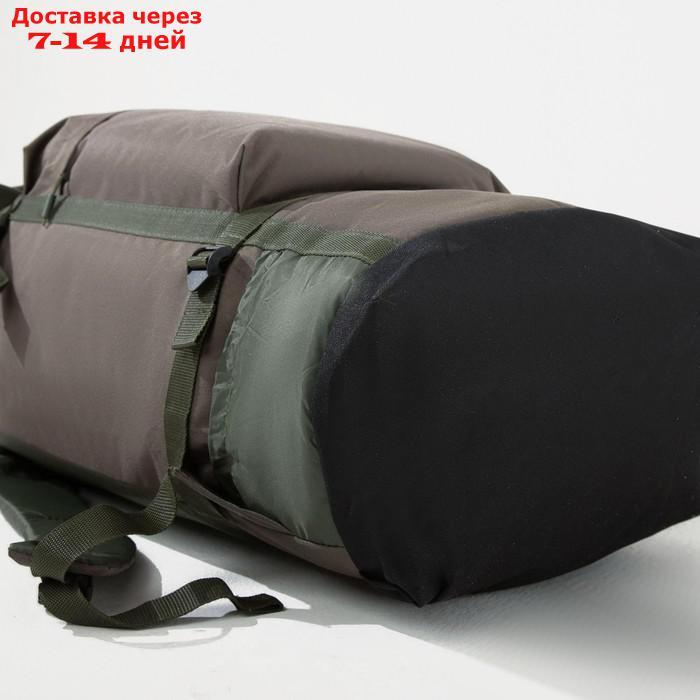 Рюкзак туристический, 50 л, отдел на стяжке шнурком, 3 наружных кармана, цвет хаки - фото 3 - id-p208446404