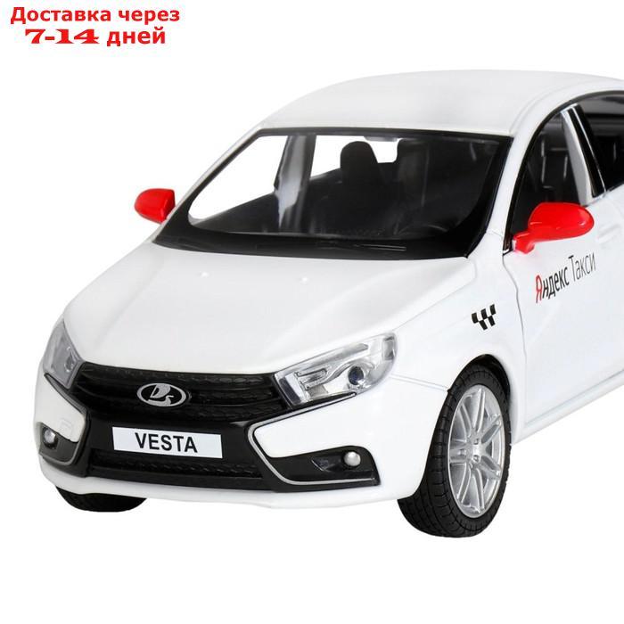 Машина металлическая "Lada Vesta Яндекс Такси" 1:24, открываются двери, багаж, озвученная, цвет белый - фото 6 - id-p208445230