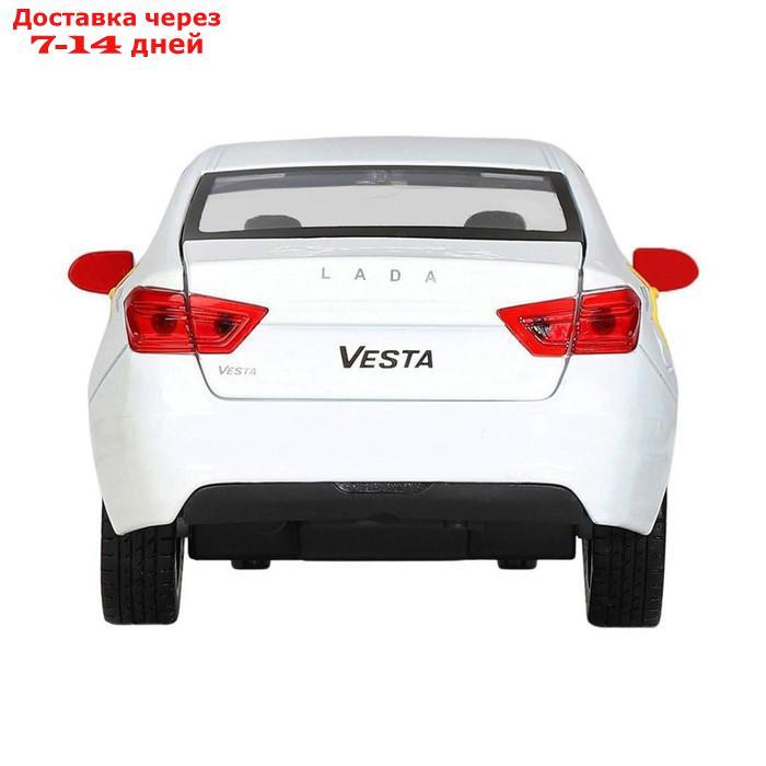 Машина металлическая "Lada Vesta Яндекс Такси" 1:24, открываются двери, багаж, озвученная, цвет белый - фото 8 - id-p208445230
