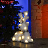 Фигура световая "Белый олень", 25 LED, 20х25х12 см, фиксинг, от батар. (не в компл)