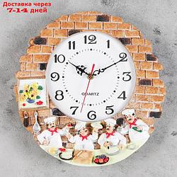 Часы настенные, серия: Кухня, "Повара", d=20 см, ручная работа