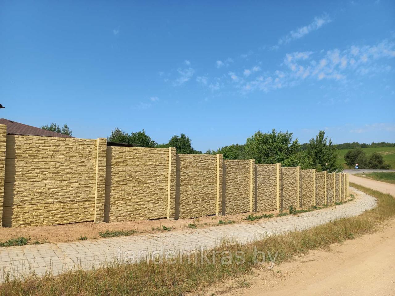 Бетонный забор «Базальт» имитирующий фактуру и окраску натурального камня - фото 5 - id-p183143261