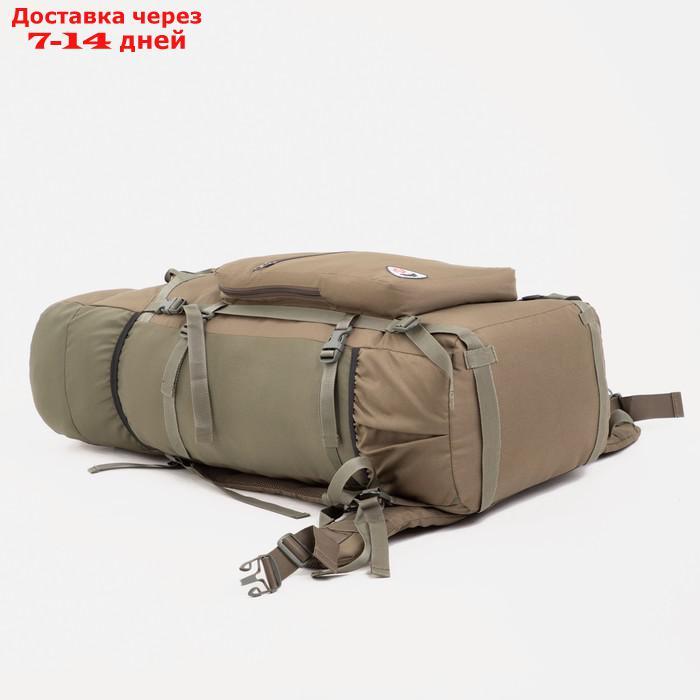Рюкзак туристический, 90 л, отдел на шнурке, наружный карман, 2 боковые сетки, цвет зелёный - фото 3 - id-p208445481