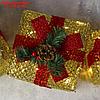 Фигура текстиль "Подарки золотые с красной лентой" 15х20х25 см, 60 LED, 220V, Т/БЕЛЫЙ, фото 3