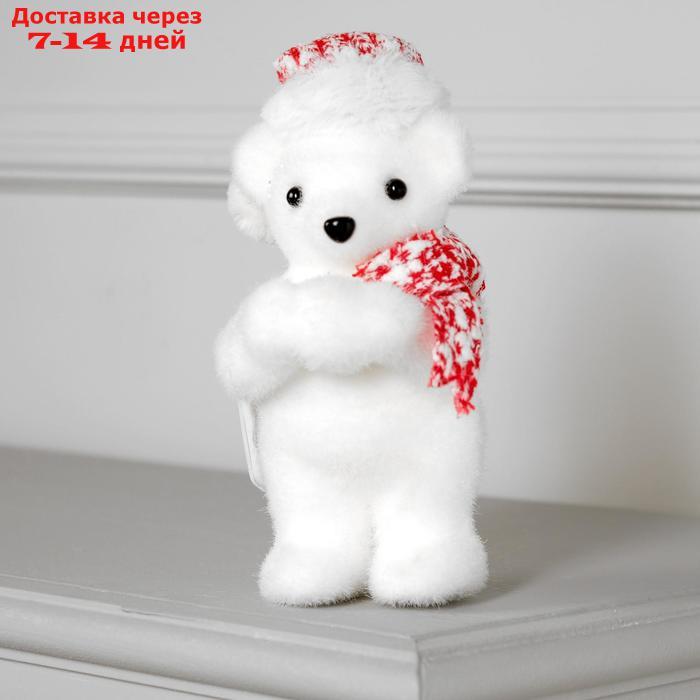 Фигура световая "Медведь в красном", 13 LED, 23х9х7 см, фиксинг, от батареек, Т/БЕЛЫЙ - фото 2 - id-p208452955