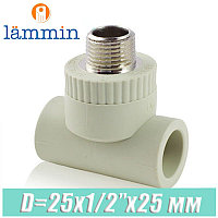 Тройник с наружной резьбой d25x1/2"x25 Lammin