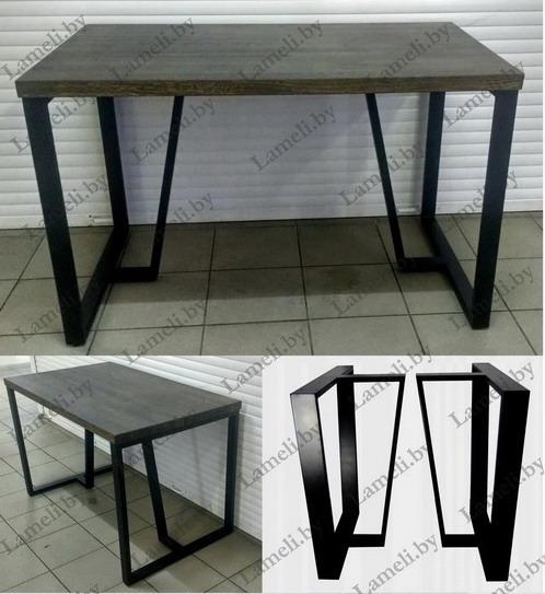 Стол кухонный на металлокаркасе серии "ПО-2" из постформинга, массива дуба или ЛДСП с выбором размера и цвета - фото 8 - id-p169617641