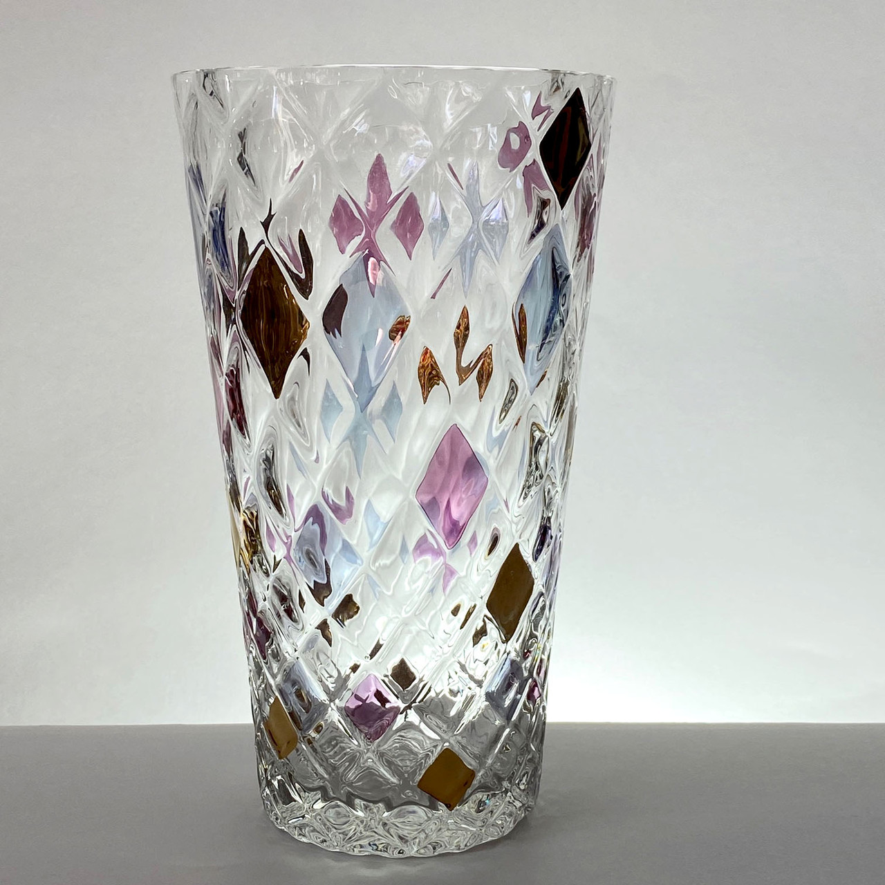 Ваза Colored diamonds, Чехословакия, винтаж
