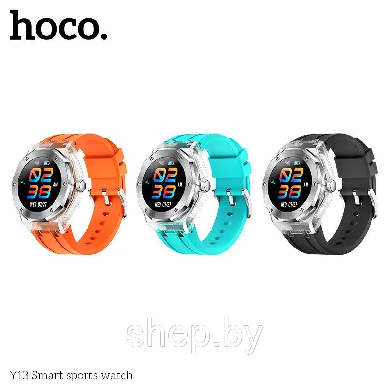 Смарт-часы спортивные Hoco Y13 до 10 дней автономной работы цвет: голубой - фото 5 - id-p208519297