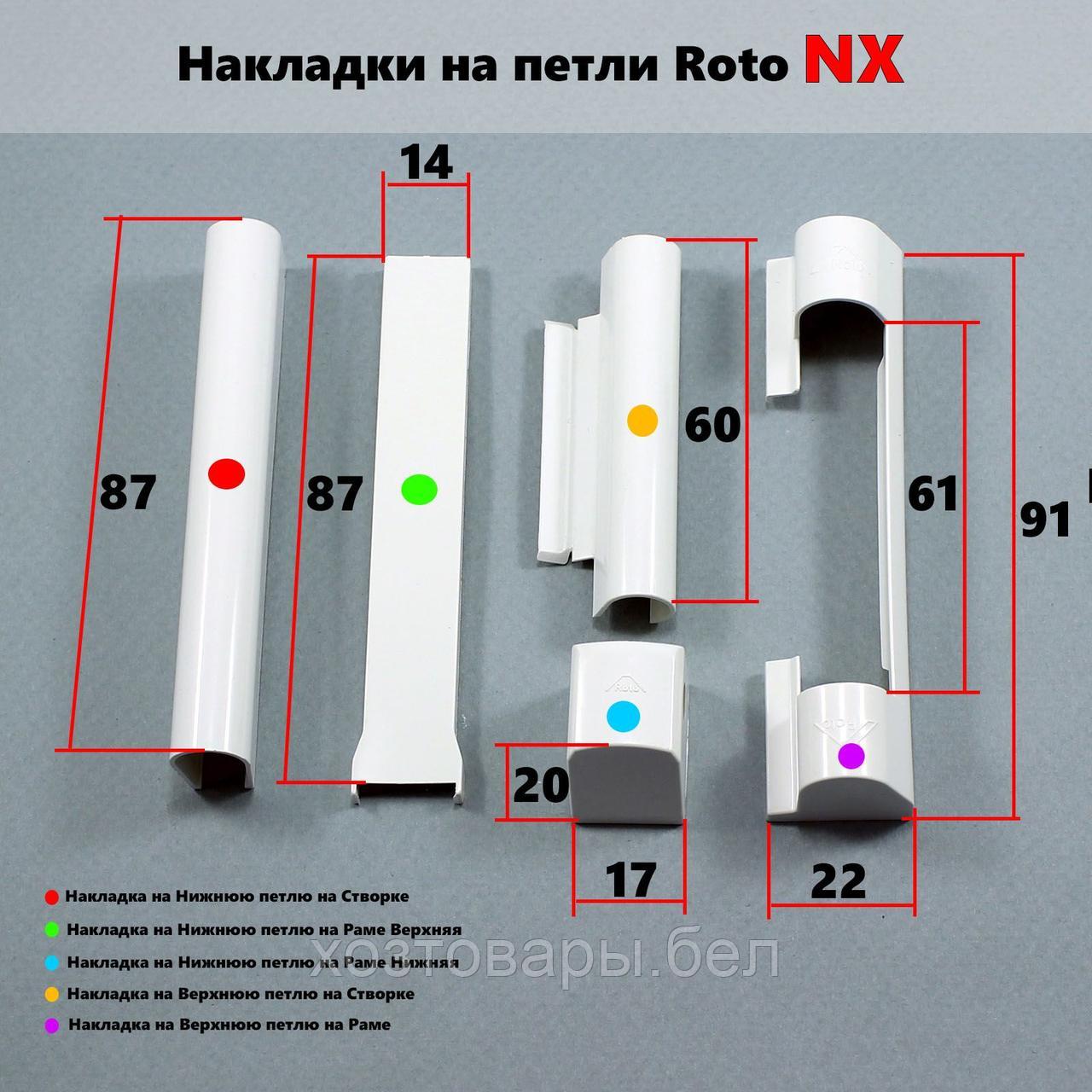 Накладки на петли ROTO NX белые (5 позиций) - фото 3 - id-p208520218