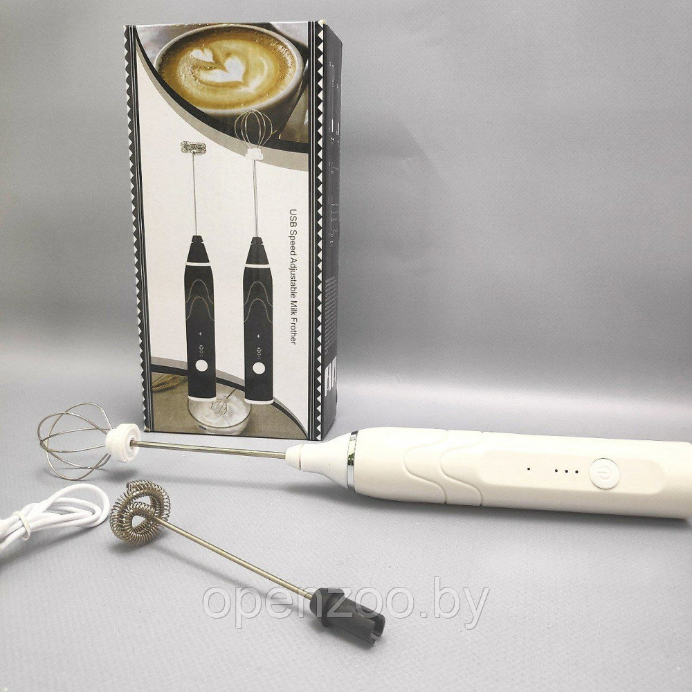 Портативный капучинатор USB Speed Adjustable Milk Frother (3 скорости, венчик для молока, венчик для яиц) - фото 2 - id-p207593235