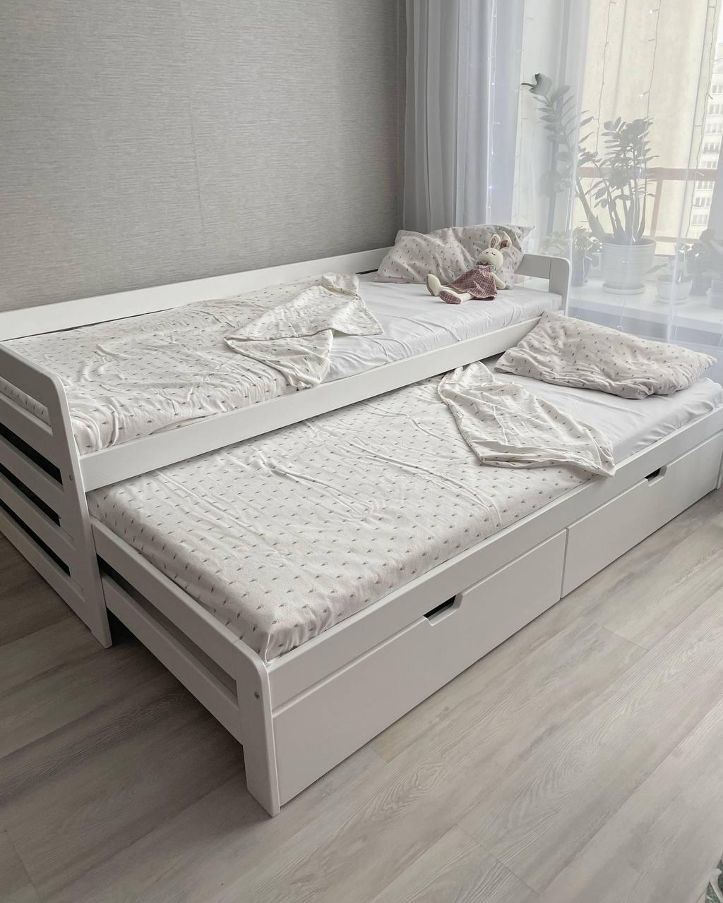 Кровать для двоих детей из массива «Вуди-14» ("Лотос-24") Берёза