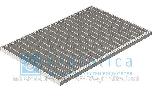 Решетка Gidrolica Step Pro 390х590мм - стальная ячеистая оцинкованная