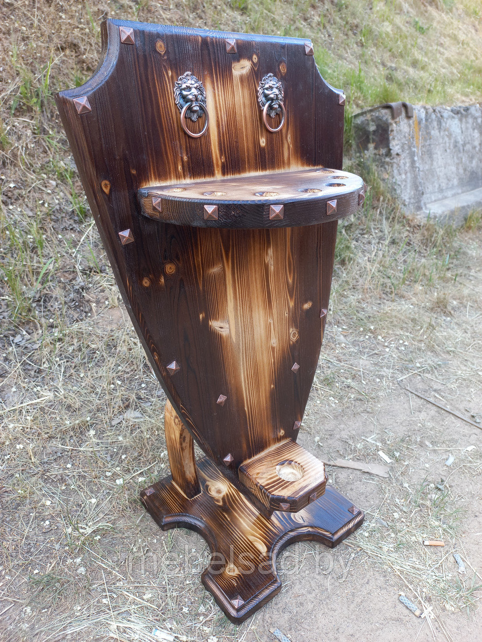 Щит-стойка декоративный деревянный "Рыцарский №12" для 7 шампуров В800мм*Ш450мм - фото 1 - id-p208525326