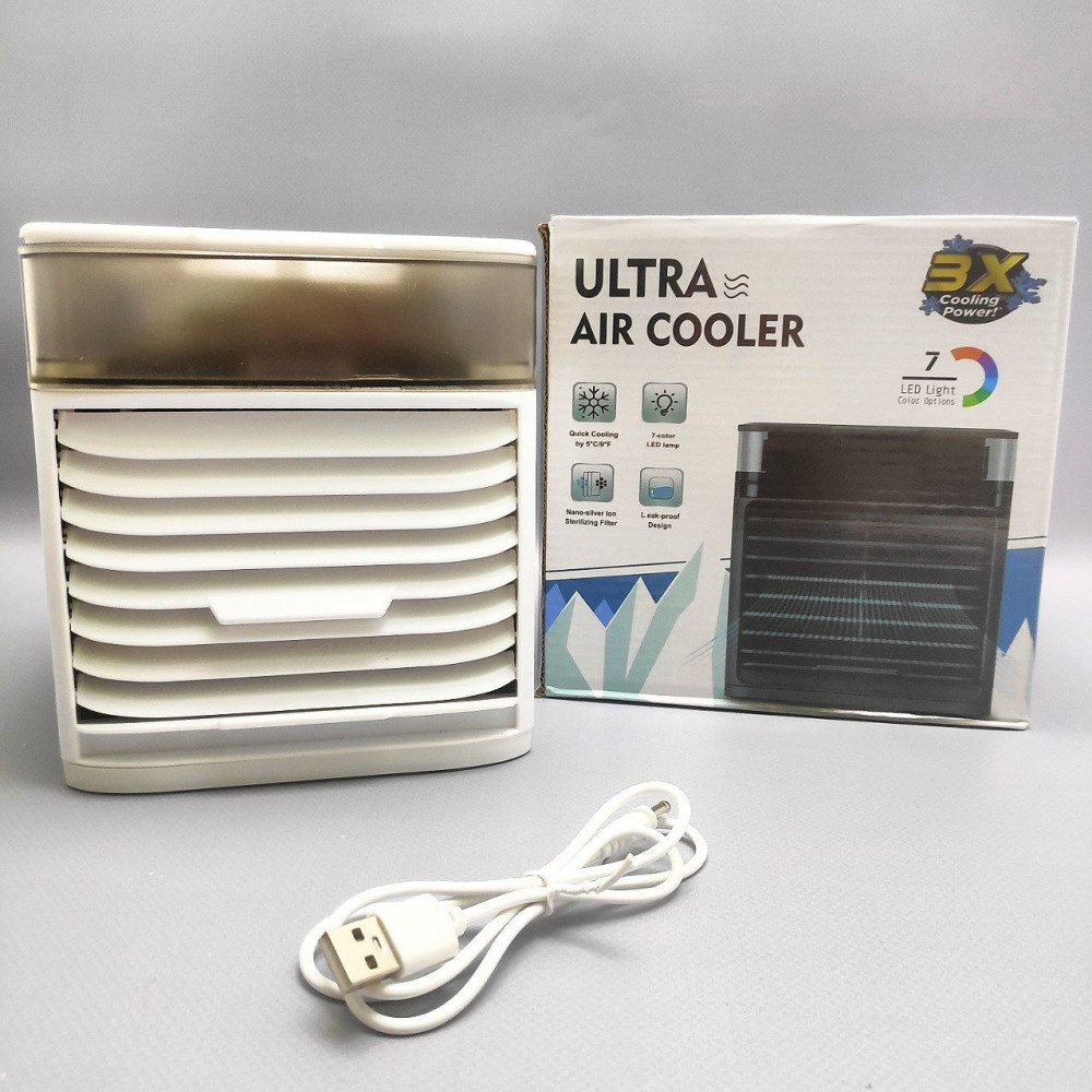 Мини кондиционер Ultra Air Cooler / Охладитель воздуха (3 режима, 7 цветов LED - подсветки) - фото 10 - id-p159150499