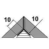 Профиль Y-образный "Мерседес" для плитки ПП 05-10 бронза люкс до 10мм длина 2700мм, фото 2