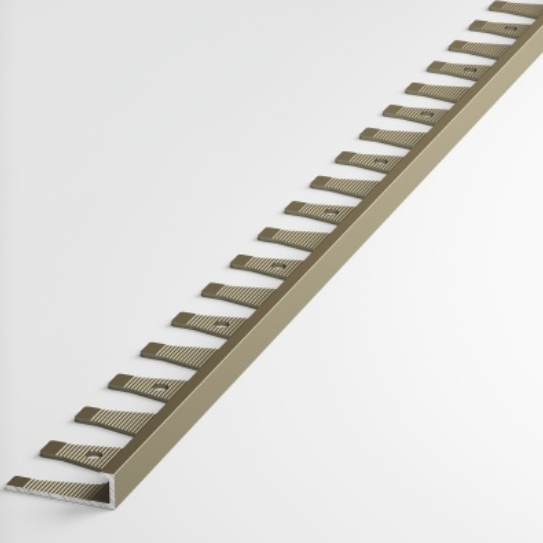 Профиль L-образный наружный гибкий для плитки ПК 02-6 анод бронза до 6мм длина 2700мм