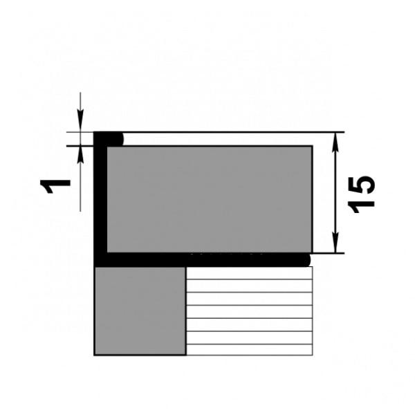 Профиль L-образный окантовочный для плитки ПК 01-15 анод бронза до 15мм длина 2700мм - фото 2 - id-p208531962