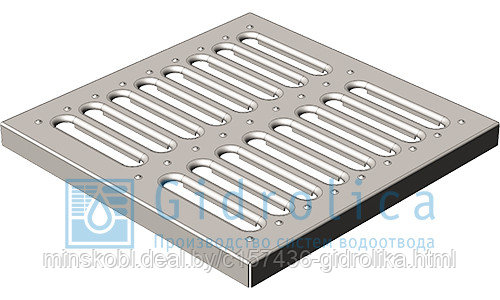 Решётка водоприёмная Gidrolica® Point РВ-28,5.28,5 штампованная стальная оцинкованная - фото 1 - id-p3031719