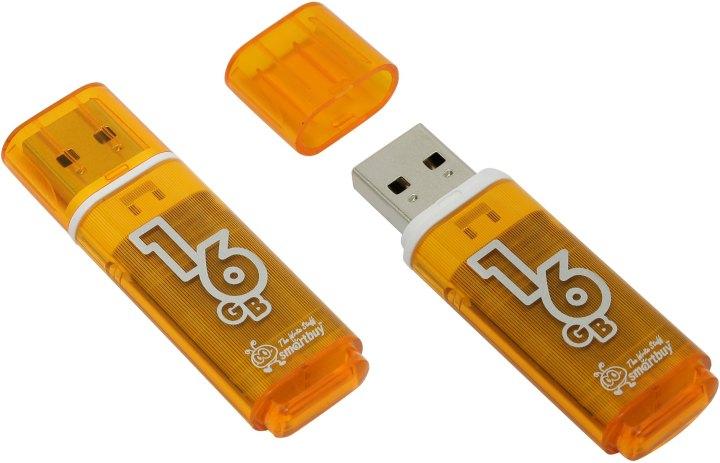 Накопитель SmartBuy Glossy SB16GBGS-Or USB2.0 Flash Drive 16Gb (RTL) - фото 1 - id-p204487515