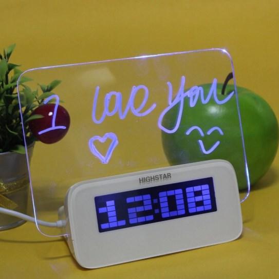 Светодиодные настольные электронные часы будильник с LED-доской для записей и рисунков - фото 8 - id-p110283673