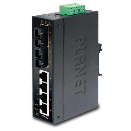 PLANET ISW-501T коммутатор для монтажа в DIN рейку. IP30 Slim Type 5-Port Industrial Fast Ethernet Switch (-40 - фото 1 - id-p208553256