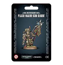 Warhammer: Гвардия Смерти Знаменосец Чумных Десантников / Death Guard Plague Marine Icon Bearer (арт. 43-47)