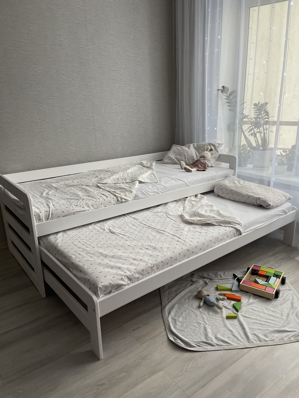 Кровать для двоих детей из массива «Вуди-14» ("Лотос-24") - фото 1 - id-p208523349