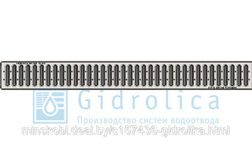Комплект Gidrolica Light: лоток водоотводный ЛВ-10.11,5.9,5 пластиковый с решёткой стальной оцинкованной, кл.А - фото 4 - id-p24295781