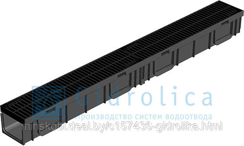 Комплект Gidrolica Light: лоток водоотводный ЛВ-10.11,5.9,5 пластиковый с решёткой стальной оцинкованной, кл.А - фото 5 - id-p24295781