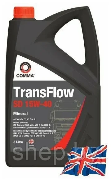 Моторное масло COMMA TRANSFLOW SD SAE 15W40 5L - фото 1 - id-p208560983