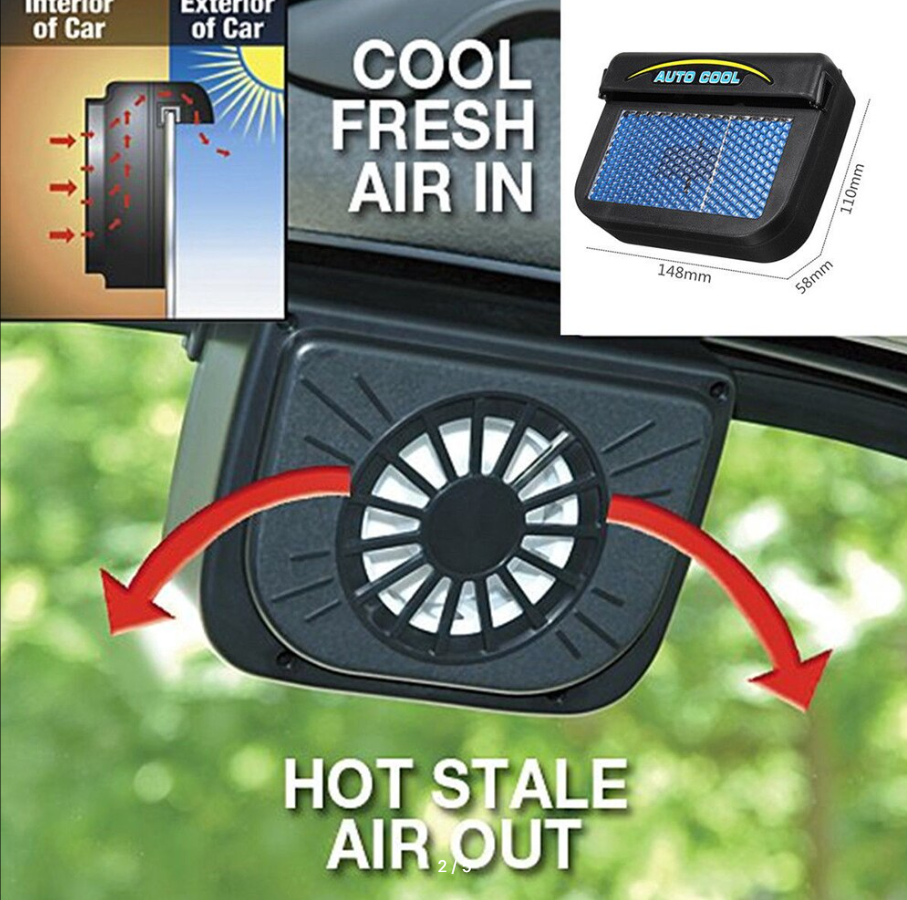 Автомобильный вентилятор на солнечной батарее для салона автомобиля - фото 1 - id-p120819510