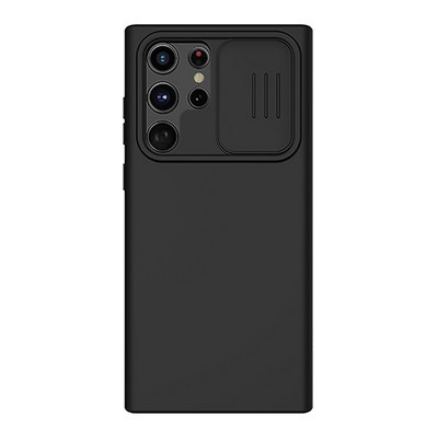 Силиконовая накладка Nillkin CamShield Silky Silicone Case Черная для Samsung Galaxy S22 Ultra - фото 1 - id-p208561682