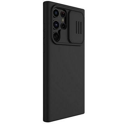 Силиконовая накладка Nillkin CamShield Silky Silicone Case Черная для Samsung Galaxy S22 Ultra - фото 3 - id-p208561682