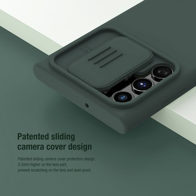 Силиконовая накладка Nillkin CamShield Silky Silicone Case Черная для Samsung Galaxy S22 Ultra - фото 5 - id-p208561682