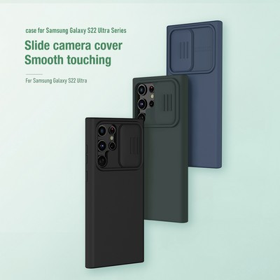 Силиконовая накладка Nillkin CamShield Silky Silicone Case Черная для Samsung Galaxy S22 Ultra - фото 9 - id-p208561682
