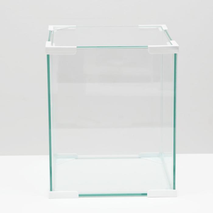 Аквариум "Куб", покровное стекло, 31 литр, 30 x 30 x 35 см, белые уголки - фото 2 - id-p208564331