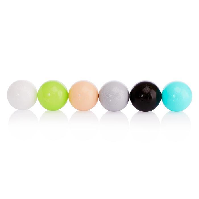 Набор шаров 150 шт, цвета: бирюзовый, серый, белый, чёрный, салатовый, бежевый, диаметр шара 7,5 см - фото 3 - id-p208566760