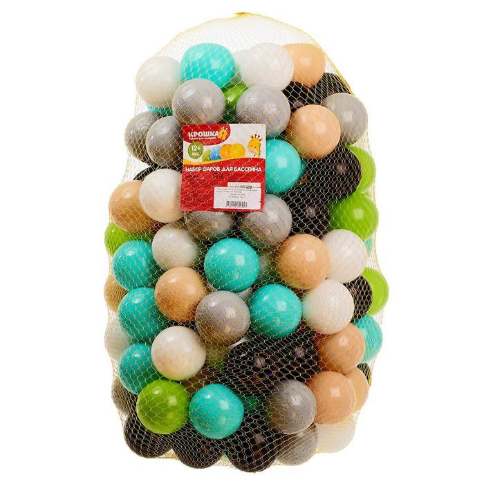 Набор шаров 150 шт, цвета: бирюзовый, серый, белый, чёрный, салатовый, бежевый, диаметр шара 7,5 см - фото 4 - id-p208566760