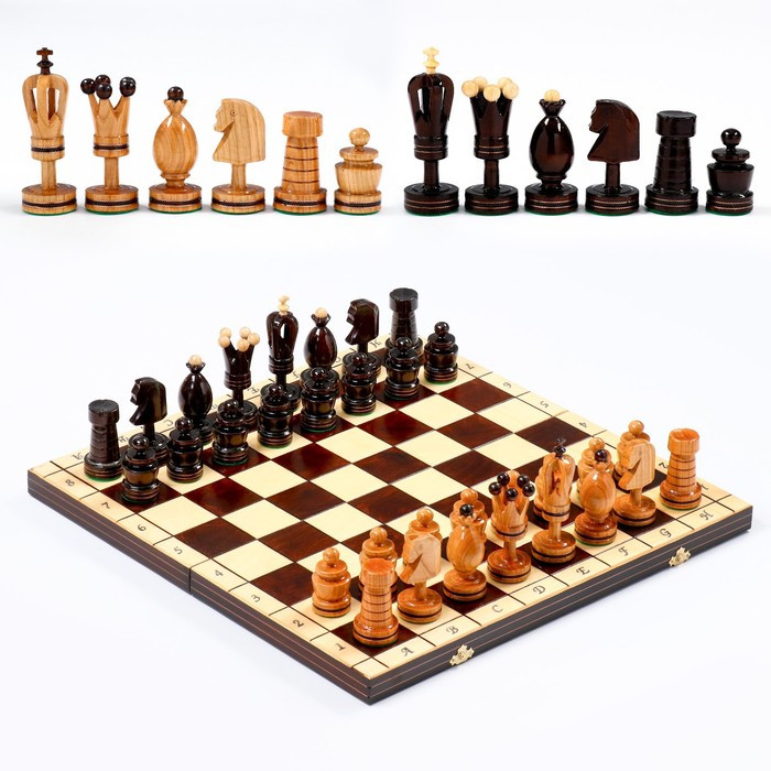 Шахматы "Королевские", 49 х 49 см, король h-12 см , пешка h-6 см - фото 1 - id-p208567150
