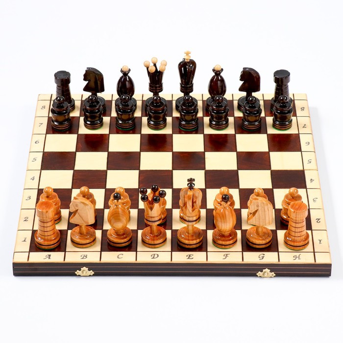 Шахматы "Королевские", 49 х 49 см, король h-12 см , пешка h-6 см - фото 3 - id-p208567150