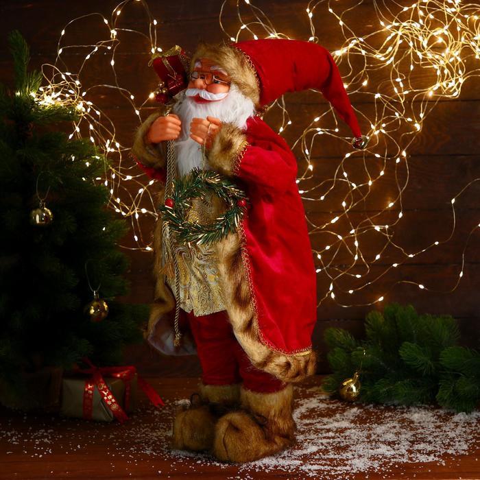 Дед Мороз "В золотом кафтане, с венком" 30х60 см - фото 3 - id-p208567177