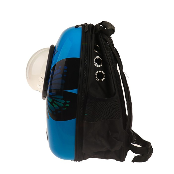 Рюкзак для переноски животных "Бабочка", с окном для обзора, 32 х 26 х 44 см, голубой - фото 5 - id-p208564427