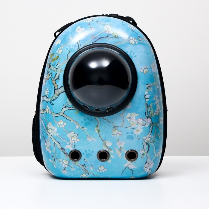 Рюкзак для переноски животных "Лапки", с окном для обзора, 32 х 25 х 42 см, голубой - фото 10 - id-p208564440