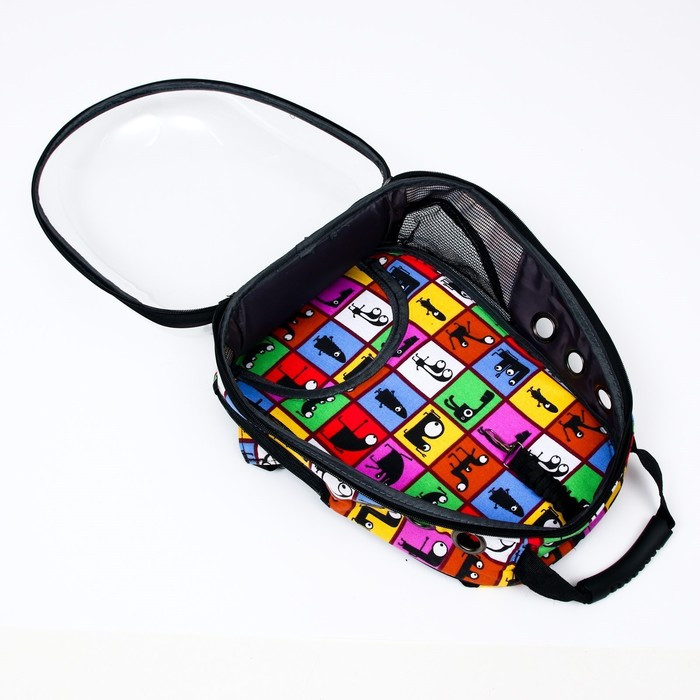Рюкзак для переноски животных "Глазастики", прозрачный, 31 х 28 х 42 см - фото 7 - id-p208564447