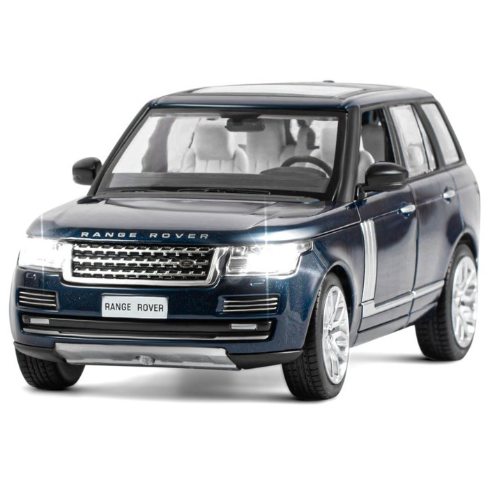 Машина металлическая Range Rover 1:26, открываются двери, капот, багажник, свет и звук, цвет синий перламутр - фото 4 - id-p208566439