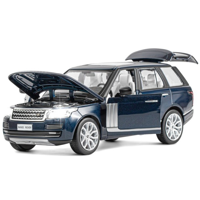 Машина металлическая Range Rover 1:26, открываются двери, капот, багажник, свет и звук, цвет синий перламутр - фото 5 - id-p208566439
